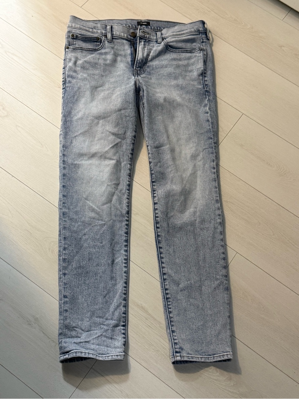 Express Men's Light Grey Slim Straight Jeans